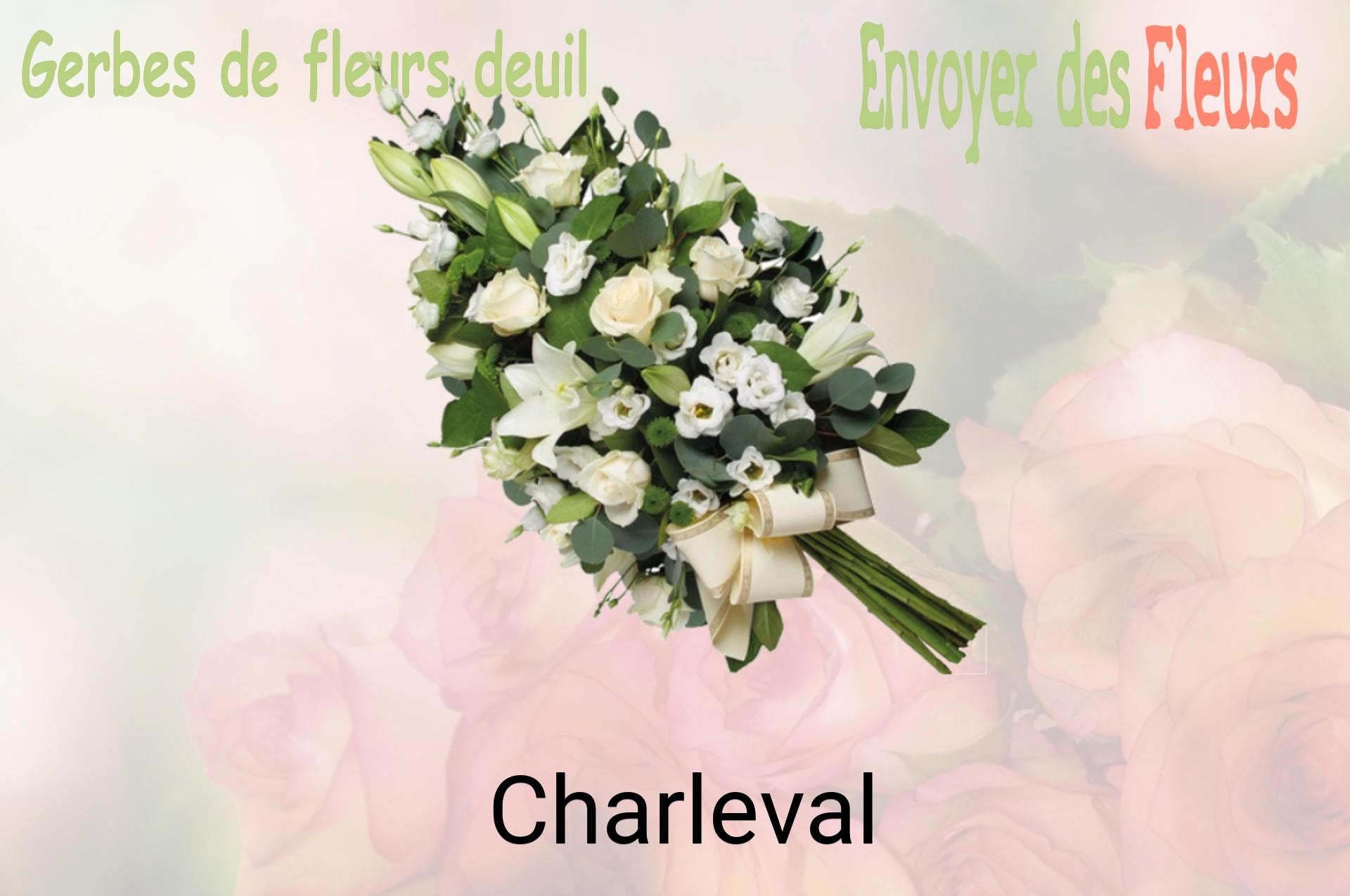 Gerbe de fleurs de deuil livrée à Charleval